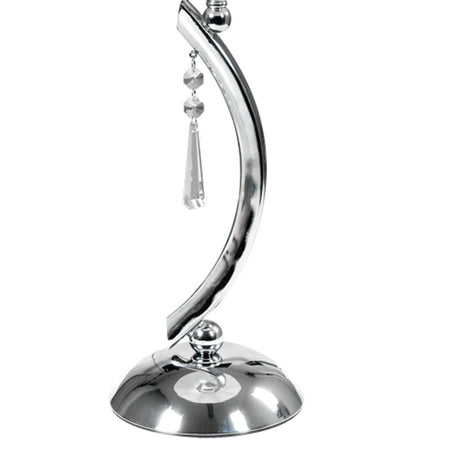 Lampada da Tavolo Classica Metallo Cristallo K9 paralume Tessuto E27