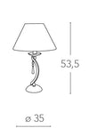 Lampada da Tavolo Classica Metallo Cristallo K9 paralume Tessuto E27