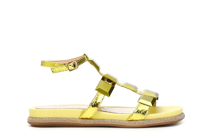 SANDALO CON ACCESSORI IN METALLO