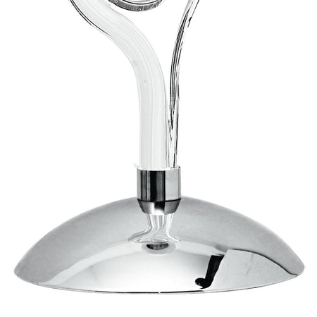 Lampada da tavolo simile a fiore bianca e cromata 40 watt E14