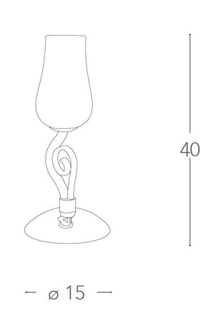 Lampada da tavolo simile a fiore bianca e cromata 40 watt E14