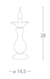 Lume Bianco Pasta di Vetro Finiture Cromate Lampada da Tavolo Classica E14