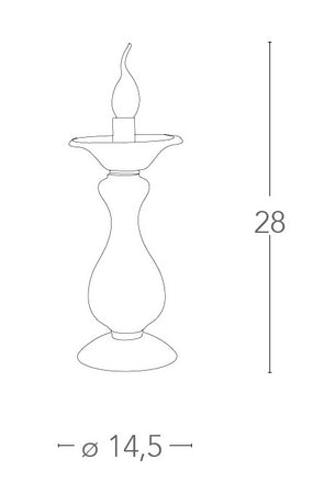 Lume Bianco Pasta di Vetro Finiture Cromate Lampada da Tavolo Classica E14