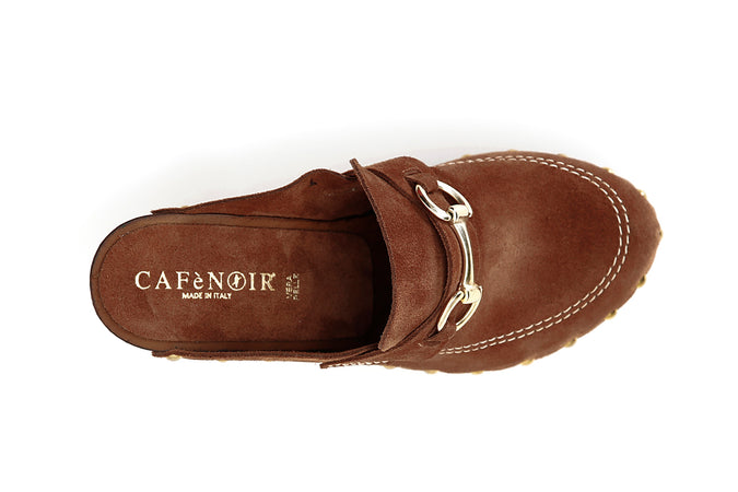 SABOT IN PELLE SCAMOSCIATA CON MORSETTO