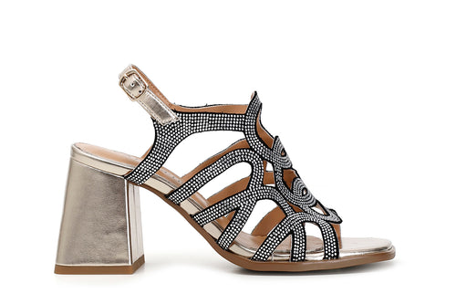 SANDALO GABBIA CON STRASS