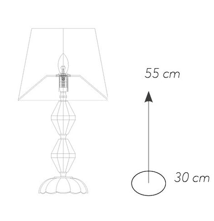 Lumetto Classico Finiture Oro Cristallo paralume Tessuto Lampada da Tavolo E14