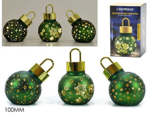 Palla Vetro 100mm Verde Led