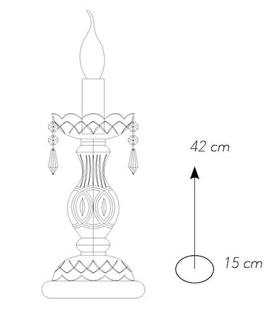 Lumetto Finiture Oro Vetro Gocce Cristalli K9 Lampada da Tavolo Classica E14