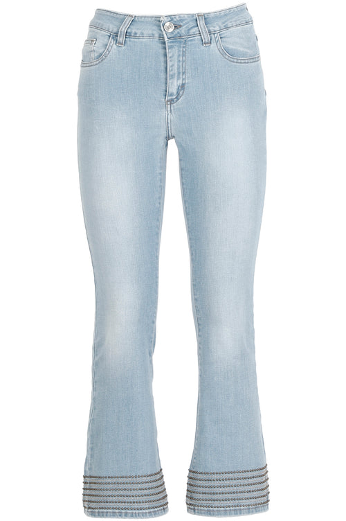 DENIM  CROPPED FLARE CON BORCHIETTE