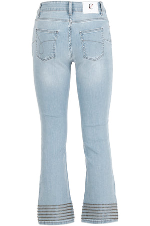 DENIM  CROPPED FLARE CON BORCHIETTE