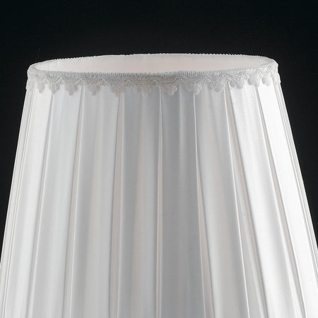Lume Finitura Cromata Vetro Cristallo paralume Tessuto Lampada da Tavolo Classica E14