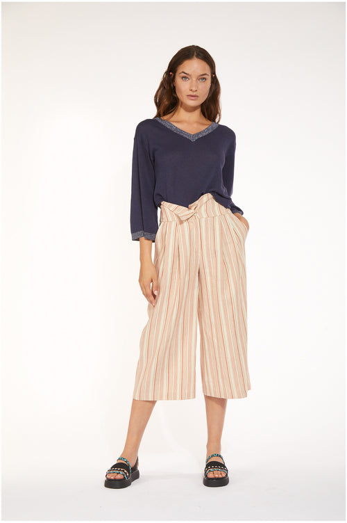 MAGLIA AMPIA CON LUREX ALLO SCOLLO E AIPOLSI
