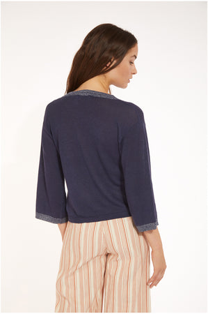 MAGLIA AMPIA CON LUREX ALLO SCOLLO E AIPOLSI