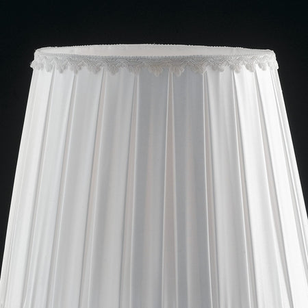 Lampada da Tavolo Cromata Vetro Cristallo paralume Tessuto Classica E27