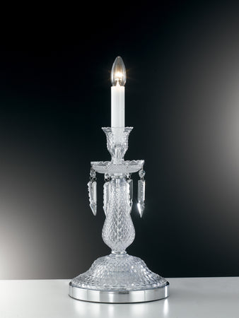 Lumetto Finitura Cromata Cristallo Decorato Lampada da Tavolo Classica E14