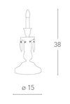 Lumetto Finitura Cromata Cristallo Decorato Lampada da Tavolo Classica E14