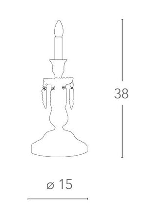 Lumetto Finitura Cromata Cristallo Decorato Lampada da Tavolo Classica E14