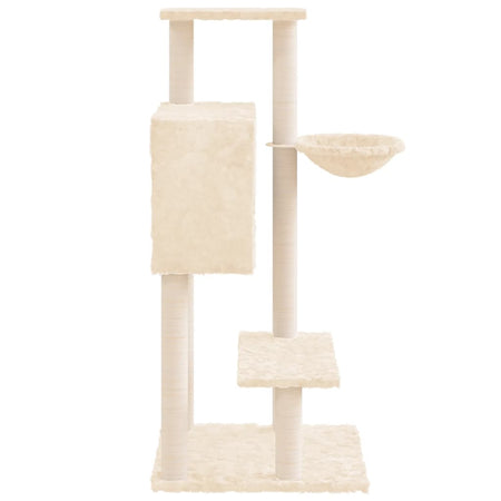 Albero per Gatti con Tiragraffi in Sisal Colore Crema 108,5 cm