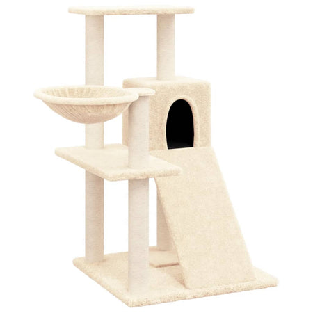 Albero per Gatti con Tiragraffi in Sisal Crema 82 cm Torre Tutti in Uno