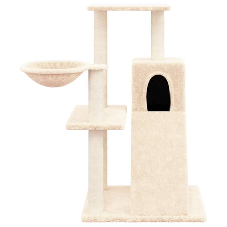 Albero per Gatti con Tiragraffi in Sisal Crema 82 cm Torre Tutti in Uno