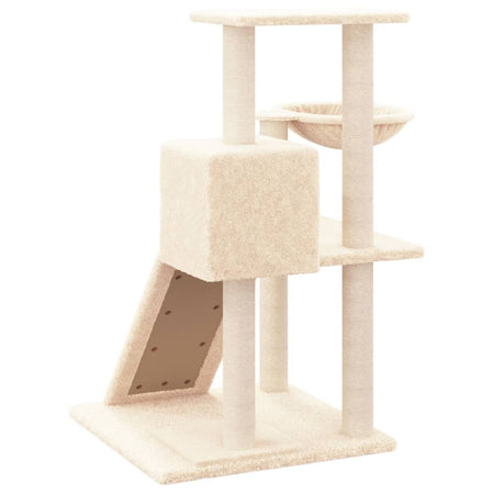 Albero per Gatti con Tiragraffi in Sisal Crema 82 cm Torre Tutti in Uno