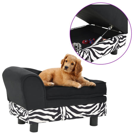 Divano per Cani Relax Con Piedini 57x34x36 cm in Peluche Nero