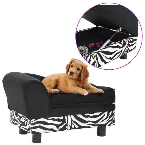 Divano per Cani Relax Con Piedini 57x34x36 cm in Peluche Nero