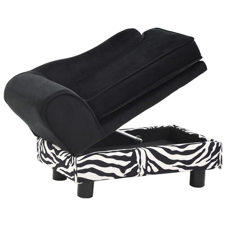 Divano per Cani Relax Con Piedini 57x34x36 cm in Peluche Nero