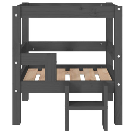 Cuccia per Cani Cuccetta 55,5x53,5x60cm in Legno Massello di Pino Grigio