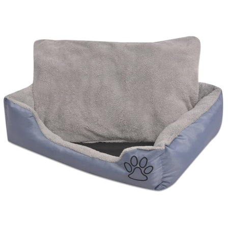 Cuccia per Cani con Cuscino Imbottito in PU Oxford Taglia XL Grigio Antiscivolo