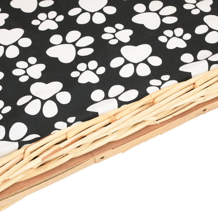 Cesta Cuccia per Cani Lettino con Cuscino Relax 50x33x30 cm Salice Naturale