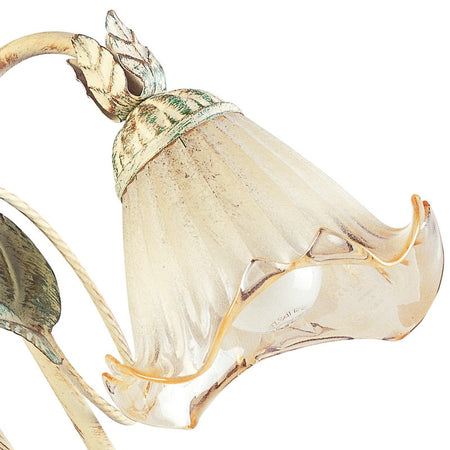 Lume Elegante Decoro Floreale Metallo diffusore Vetro Lampada da Tavolo Classica E14