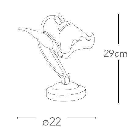 Lume Elegante Decoro Floreale Metallo diffusore Vetro Lampada da Tavolo Classica E14