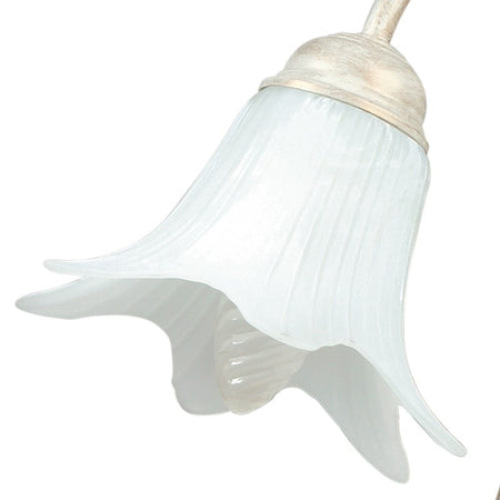 Lumetto Rose Bianco Rosso Metallo diffusore Vetro Lampada da Tavolo Classica E14