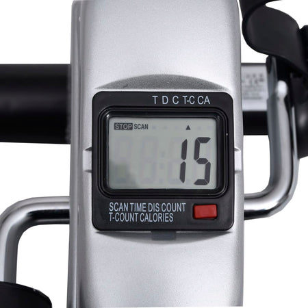 Mini Cyclette Fitness con Volano in Plastica Argento Display LCD con Regolatore