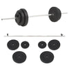 Set per Bilanciere da 30 kg Allenamento Casa Palestra Pesi + Asta Pettorali