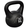 Palla con Manico Kettlebell 20 kg in Cemento Rivestito Nero Allenamento