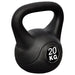 Palla con Manico Kettlebell 20 kg in Cemento Rivestito Nero Allenamento