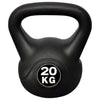 Palla con Manico Kettlebell 20 kg in Cemento Rivestito Nero Allenamento