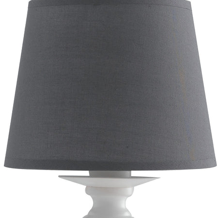 Lampada da Tavolo Elegante Bianca Grigia Metallo Tessuto Classica E14