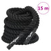 Corda da Allenamento Nera 15 m 11 kg in Poliestere Diametro 38 mm