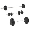 Set Bilanciere e Manubri 90 kg con Dischi in Cemento Allenamento Palestra