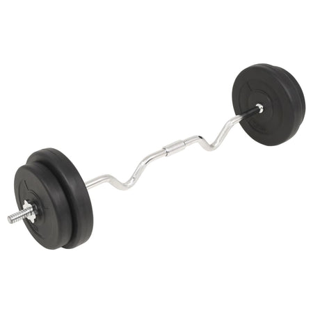 Set per Bilanciere 30 kg con Piastre in Cemento Allenamento Palestra Fitness