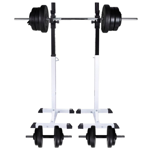 Stazione per Squat con Bilanciere e Set di Manubri da 60,5 kg