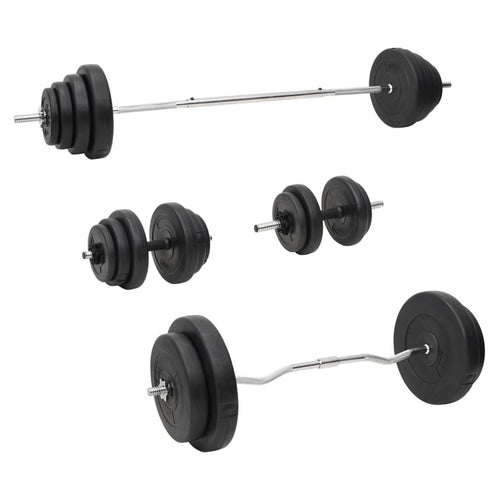 Set Bilanciere e Manubri con Dischi 120 kg Multifunzionale Allenamento Pesi