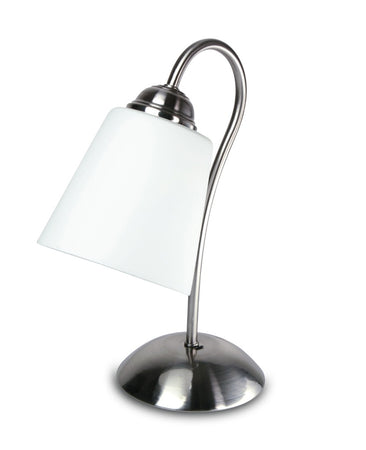 Lampada da tavolo essenziale ma moderna color nickel 40 watt E14