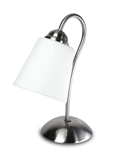 Lampada da tavolo essenziale ma moderna color nickel 40 watt E14