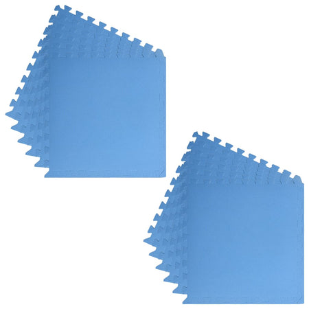 Tappetino a Incastro Set 12 pz 4,32 m² in Schiuma EVA Colore Blu