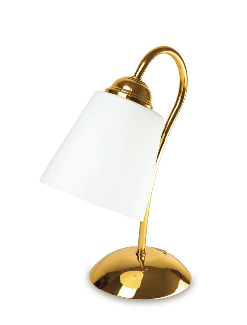 Lampada da tavolo essenziale ma moderna color oro 40 watt E14