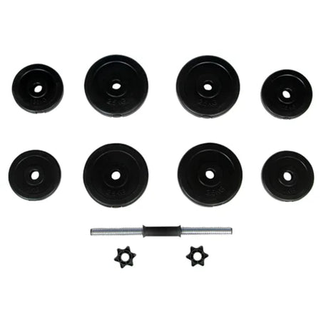 Set Manubrio 15 kg da Palestra Fitness Manico in Plastica Antiscivolo